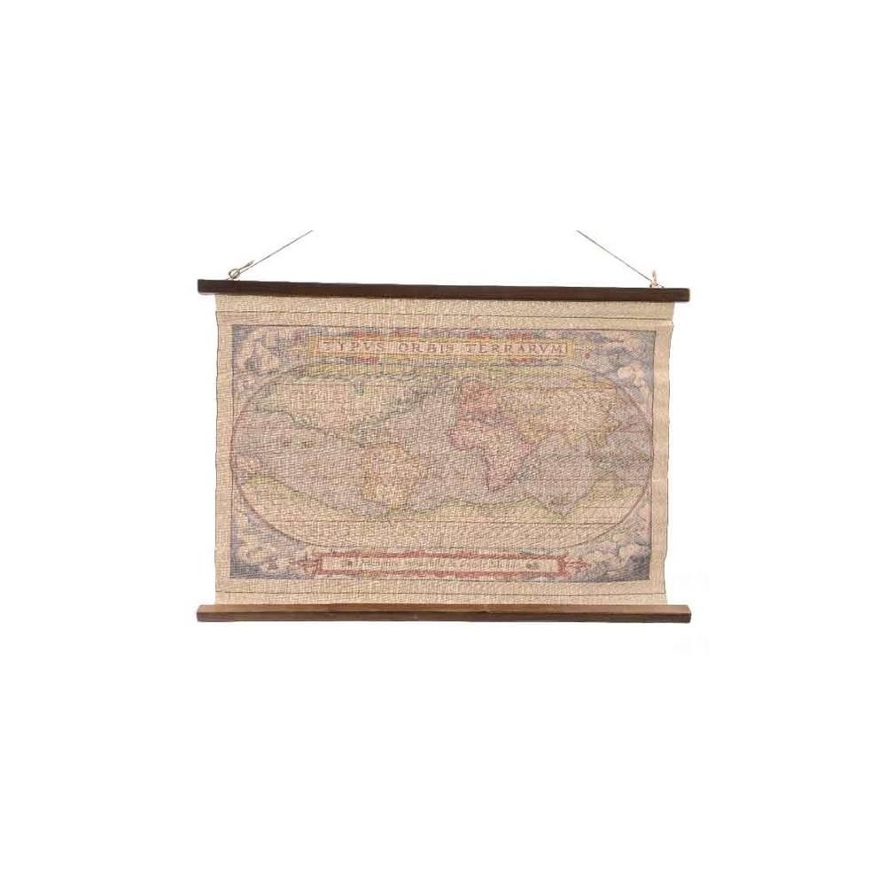 QUADRO MAPPAMONDO CREMA 85X60CM